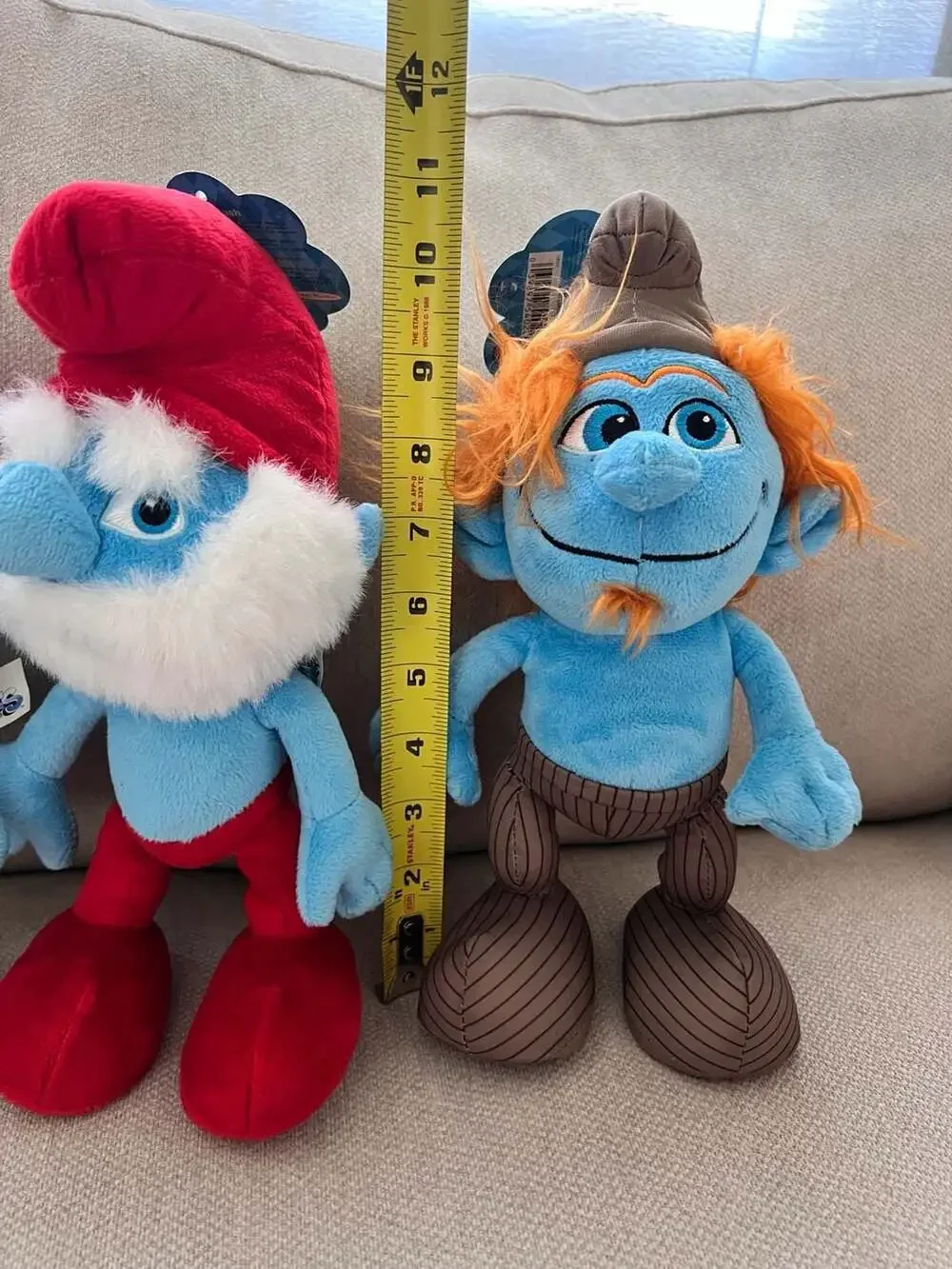 The Smurfs Plush Toy Set of 3 Papa Smurf Grouchy Hackus Jakks Pacific NWT
